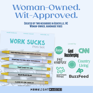 Work Sucks - Funny Pen Set - Office Humor, Gift for Coworker