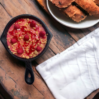 Raspberry cobbler Skillet candle