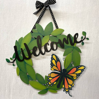 "Welcome" Magnetic Word w/ Greenery, Front Door Decor