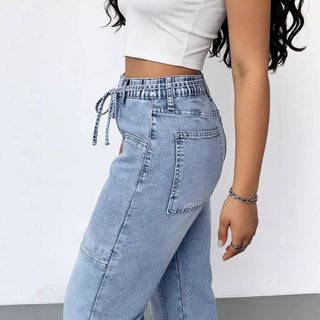 Vintage High Waist Wide Leg Washed Denim Jeans