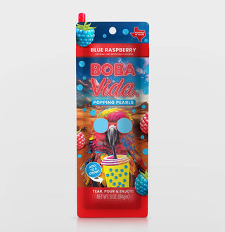 BobaVida Popping Boba -Super Blue Raspberry, 10ct