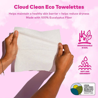 Cloud Clean Eco Towelettes, Certified 100% USDA Biobased