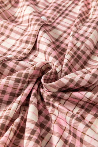 Plaid Long Sleeve Top & Pants Pajama Set