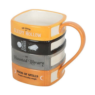 The Haunted Library Book Stack Halloween Mug