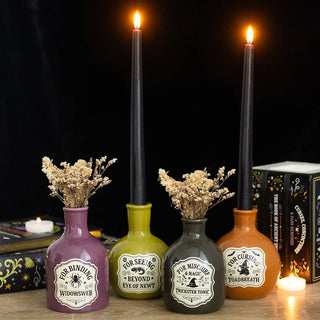 Set of 4 Halloween Potion Bottle Vases and Candle Holders