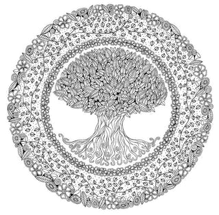 Enchanted Grove Mandala Coloring Book by Kesar Khinvasara