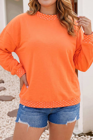 Polka Dot Mock Neck Sweatshirt