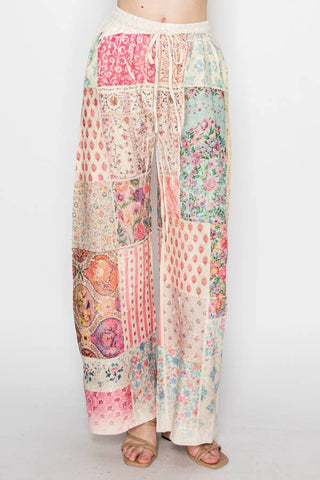Lined Floral Patch Pant
