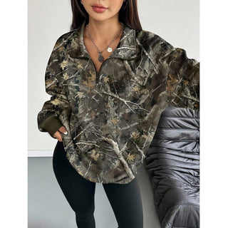 The Britt BRANCH PRINT COLLAR SWEATSHIRT