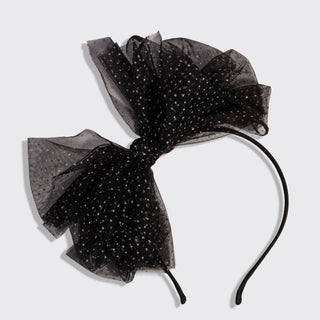 Glitter Tulle Headband - Black