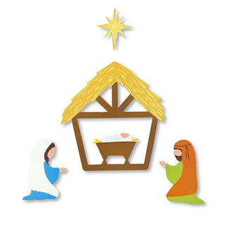 Nativity Magnets S/4, Hand Painted Creche