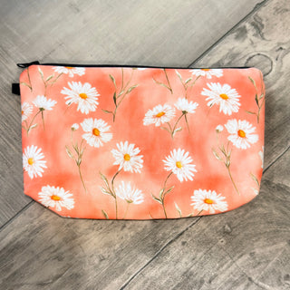 Peach Daisy Zipper Pouch