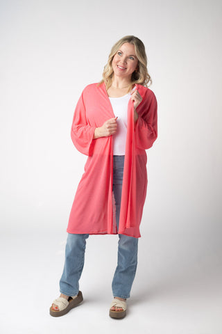 Ellie Cover-Up Kimono - Sunkissed Coral