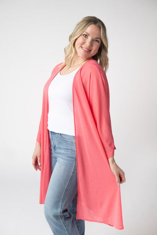 Ellie Cover-Up Kimono - Sunkissed Coral