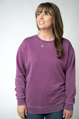 IN STOCK Vintage Wash Pullover - Purple