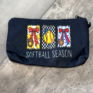 Softball Season Zipper Pouch