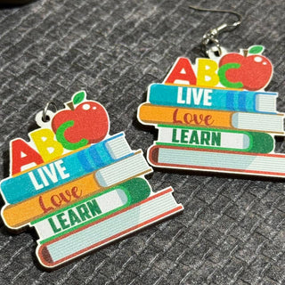 Wood Teacher Earring Dangles