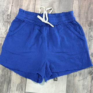Small Blue Crepe Short