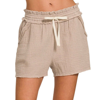 Gauze Drawstring Shorts