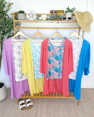 Ellie Cover-Up Kimono - Lemon