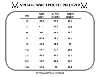 IN STOCK Vintage Wash Pocket Pullover - Red