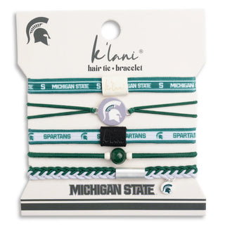 "Michigan State" Game Day Hair Tie Bracelets (Small)