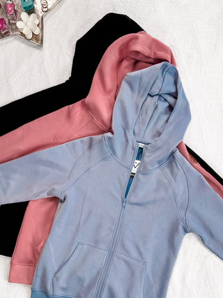 IN STOCK Scuba FullZip Hoodie - Dusty Blue
