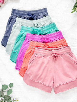 IN STOCK French Terry Stevie Shorts - Caribbean Green