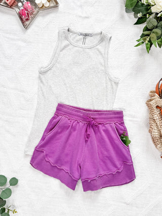 IN STOCK French Terry Stevie Shorts - Vivid Orchid