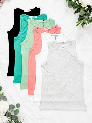 IN STOCK Tara Ribbed Tank - Black