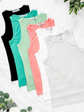 IN STOCK Tara Ribbed Tank - White