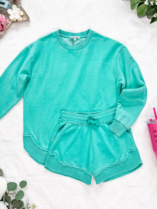 IN STOCK Vintage Wash Pullover - Caribbean Green