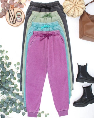 IN STOCK Vintage Wash Joggers - Black