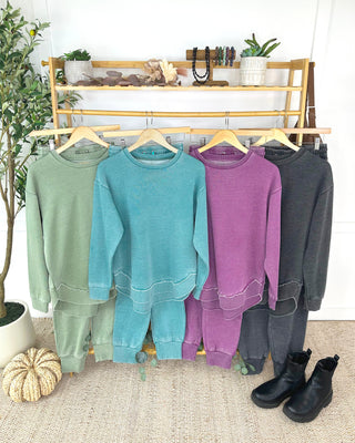 IN STOCK Vintage Wash Joggers - Teal