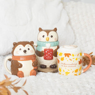 Hazel Hedgehog Lidded Autumn Mug