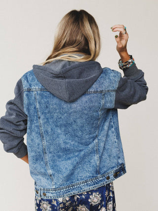 My Boyfriends Denim Jacket - Charcoal Medium Wash