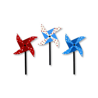 Patriotic Pinwheel Magnets S/3, Summer Decor