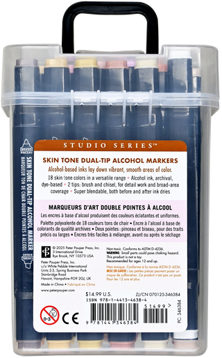 Studio Series Dual-Tip Skin Tone Alcohol Markers (Set of 18 colors)