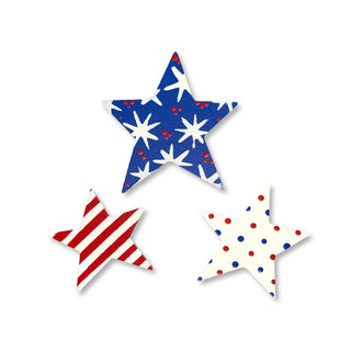 Patriotic Star Magnets S/3, Patterned, 4th of July Decor