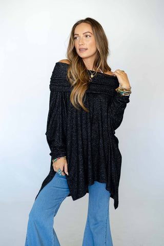 So Versatile Flowy Knit Sweater - Charcoal
