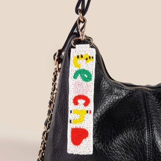Teach And Heart Beaded Keychain