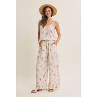 CAREFREE SPIRIT OF SUMMER SEASHELL WIDE-LEG PANTS