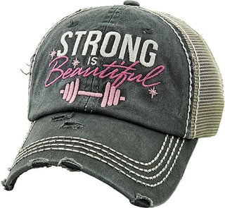 Vintage Patch Hat - Strong is Beautiful (Black)