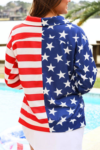 Stars and Stripes Quarter Zip Pullover