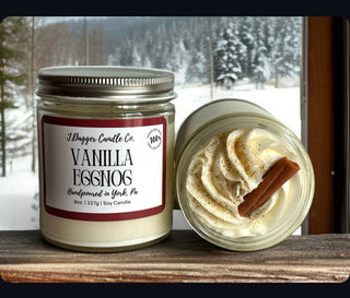 8oz. Vanilla Eggnog Holiday Dessert Soy Candle