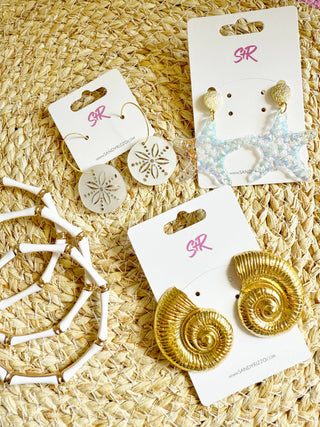 Sand Dollar on a Hoop Earring