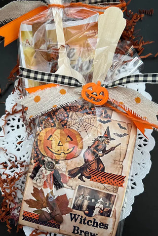 Halloween Witches Brew Apple Cider with Wood Spoon
