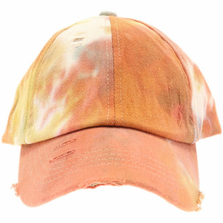 Tie Dye Criss-Cross High Ponytail CC Ball Cap BT791