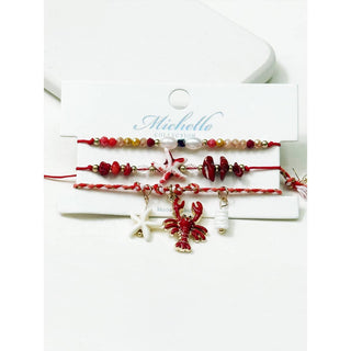 Lobster and Starfish Beach Theme Stackable Bracelets
