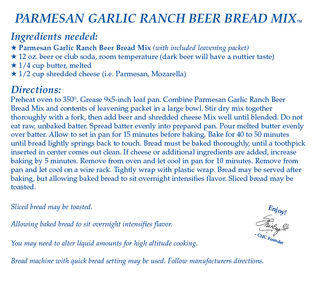 Parmesan Garlic Ranch Beer Bread Mix